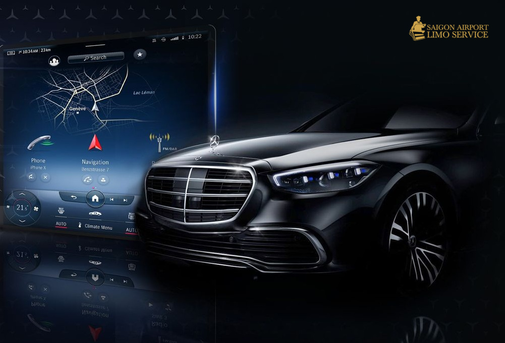 Luxury limousine services with tailored solutions to meet indivi Mercedes-Benz S-Class luxury limousine representing premium chauffeur service by Saigon Airport Limo in Ho Chi Minh City.